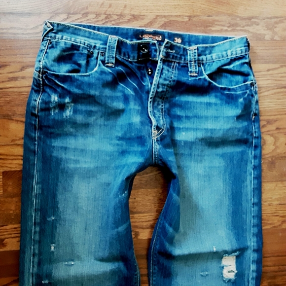 Ed Hardy Jeans Size 36 Distressed Boot Cut Flap - Picture 10 of 13